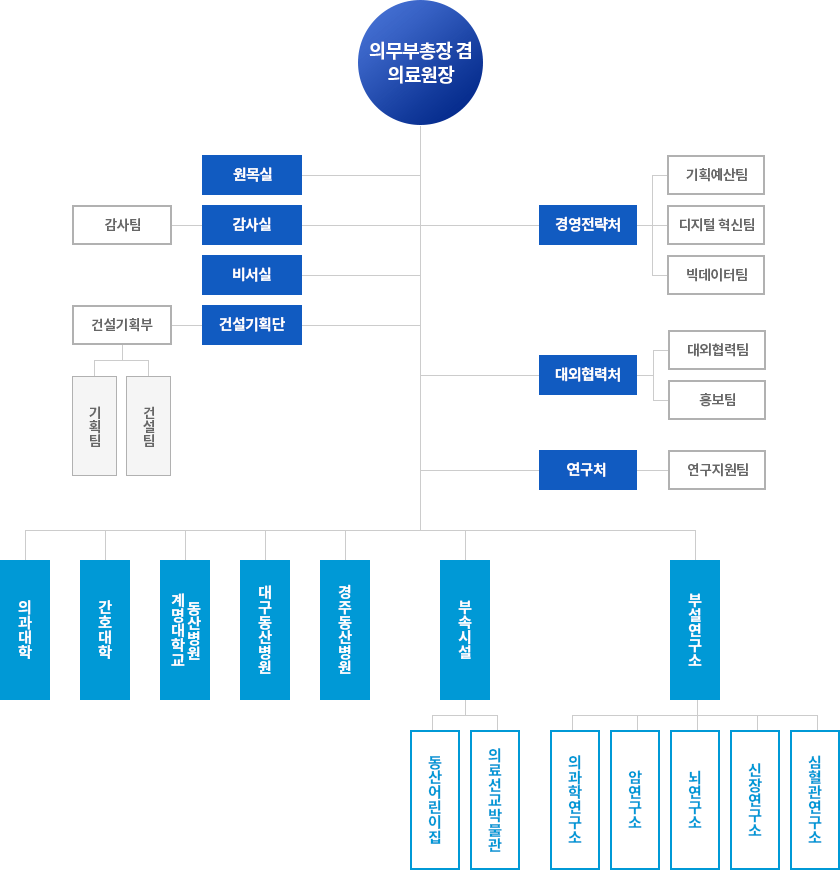 계명대학교 동산의료원 조직도